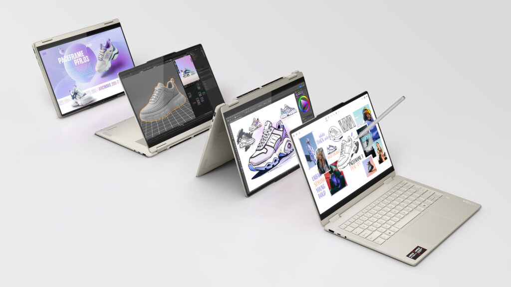 Lenovo Yoga 7 2-in-1 Copilot+ PC in four configurations.
