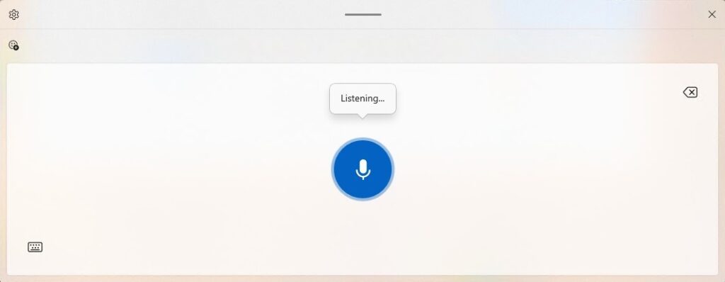 Previous UX: When the dictation key is pressed, an overlay is displayed.