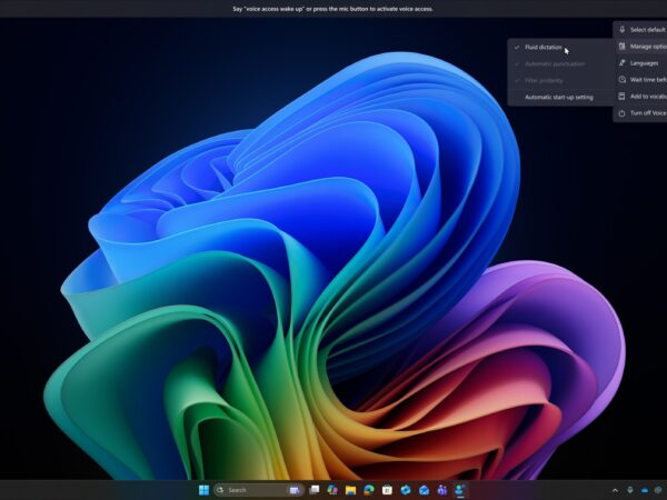 A screenshot showing a computer accessing Voice Access and finding the 