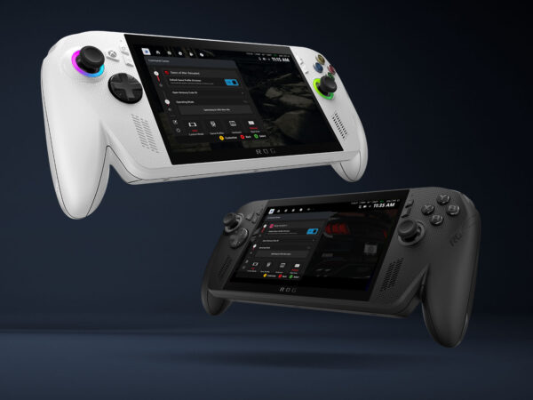 ROG Xbox Ally devices floating in air one above the other
