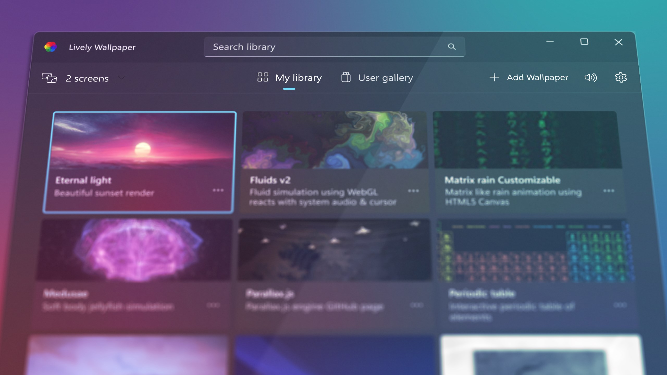 Open Platform category runner-up Lively Wallpaper