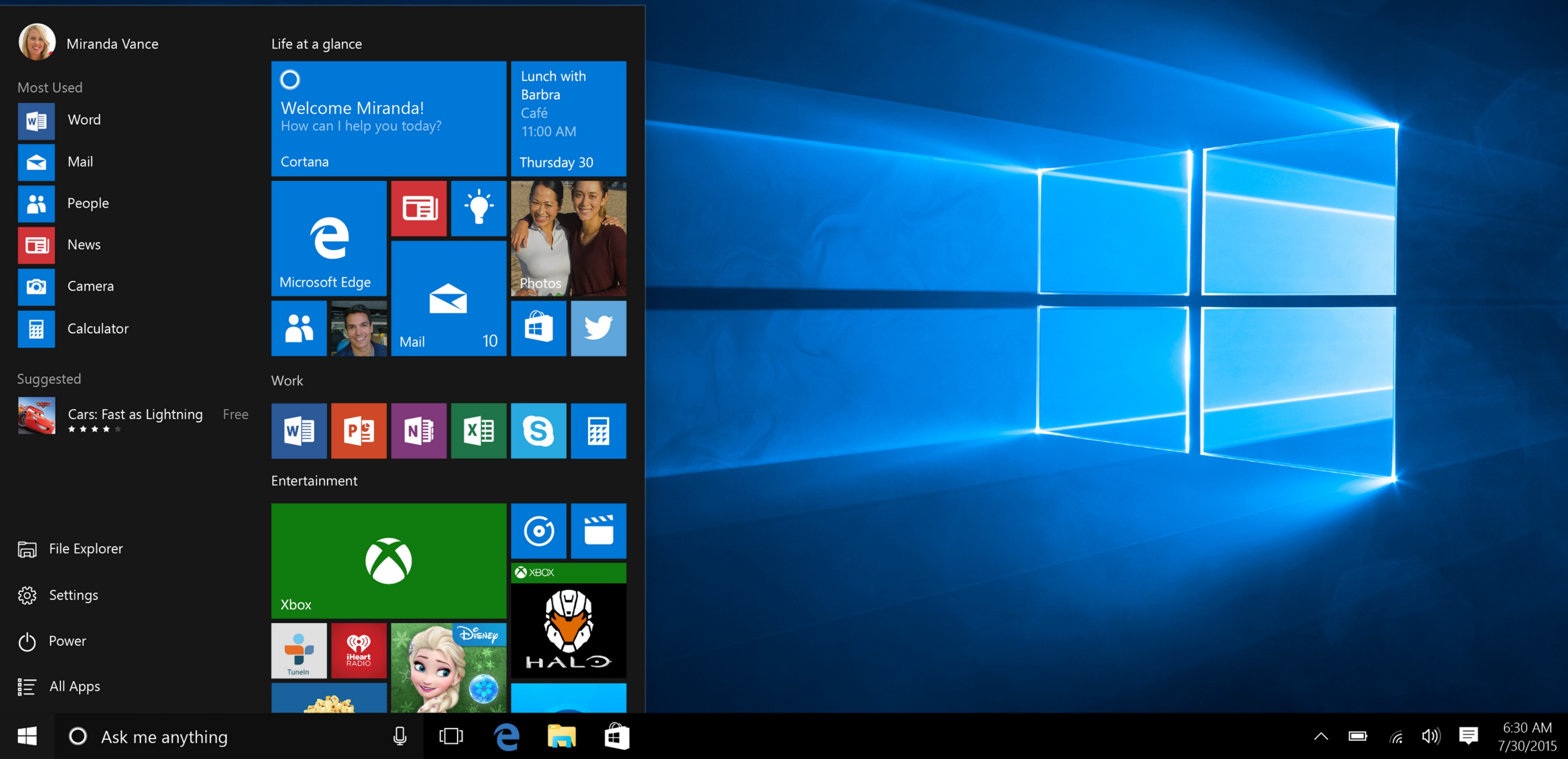 Windows 10 Start Menu