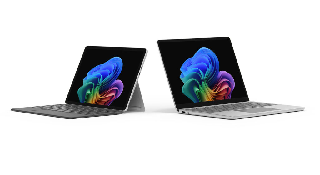 Surface Pro and Surface laptop devices.