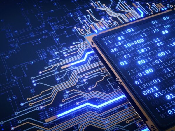 Illustration of a close-up of circuits