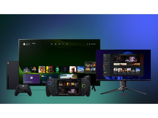 Photo of gaming devices ecosystem, including PC monitor, handheld and Xbox console