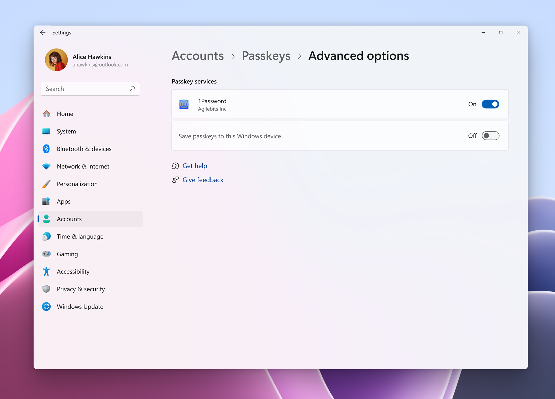 Enabling plugin passkey services in Settings.