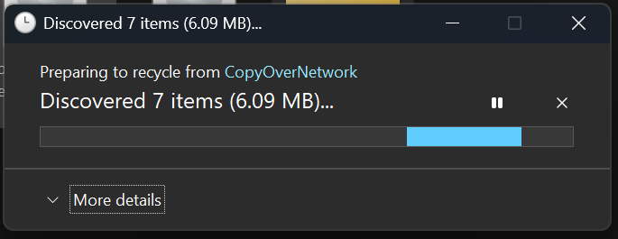 The new discover dialog in dark mode.