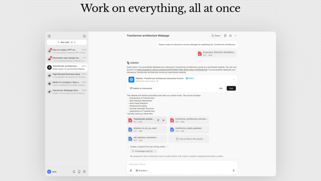 Manus for Windows screenshot.
