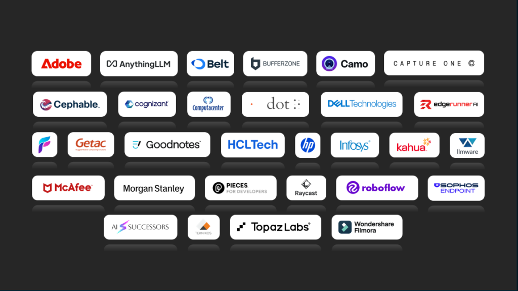 A collection of company logos.