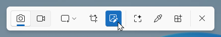 Snipping Tool Capture Toolbar with the cursor hovering over the new Quick markup tool.