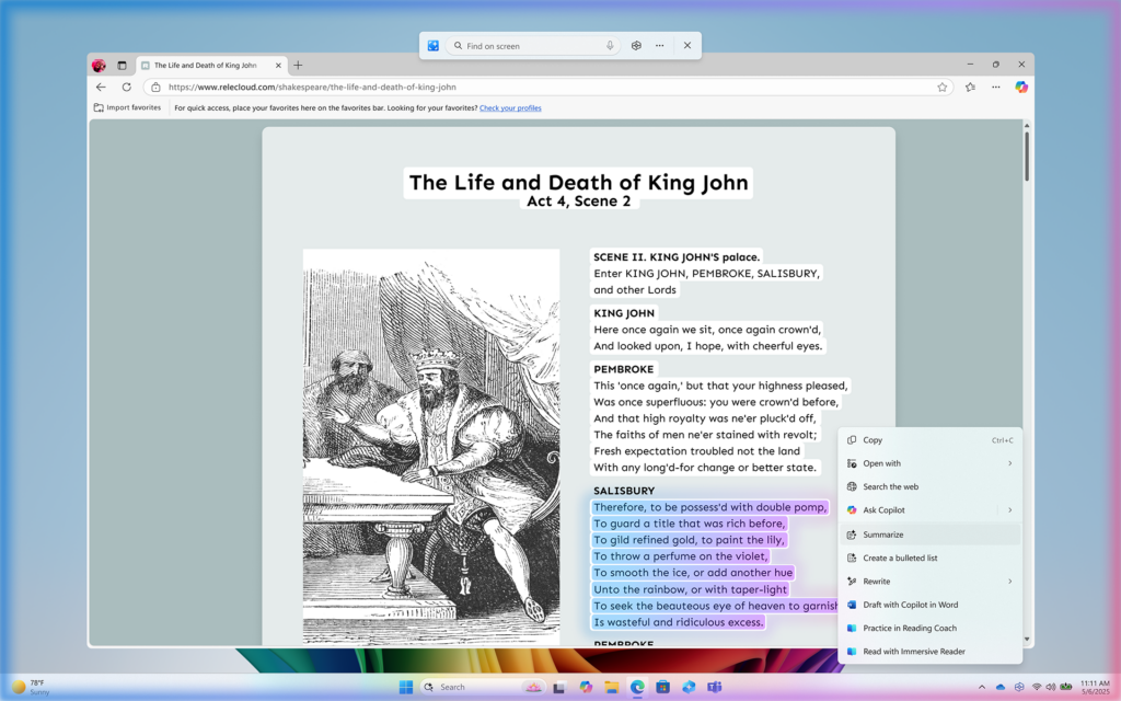 Screenshot from The Life and Death of King John Act 4, Scene 2