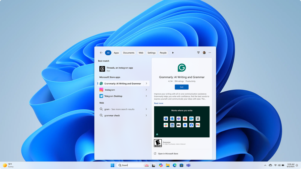 Discovery in Windows Search.
