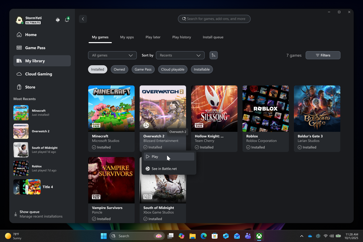 Seamlessly access your gaming library.